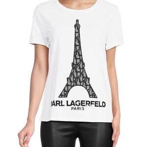 KARL LAGERFELD PARIS
Lace Eiffel Logo Tee